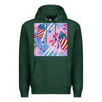 Sports Green patriotic fireworks Premium Hoodie - BundleAndBundleShop