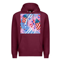 Burgundy patriotic fireworks Premium Hoodie - BundleAndBundleShop