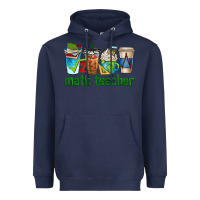Navy math teacher coffee cups Heavyweight Hoodie - texasbilliewilder