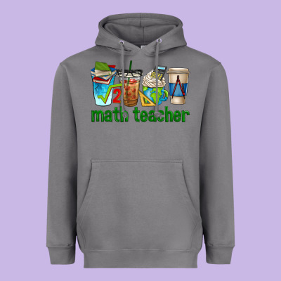Math Teacher Coffee Cups Heavyweight Hoodie Designed By Texasbilliewilder