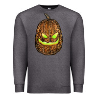 Charcoal Heather watercolor leopard pumpkin Premium Sweatshirt - RanaPortraitStore