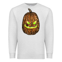 Oatmeal Heather watercolor leopard pumpkin Premium Sweatshirt - RanaPortraitStore