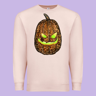 Watercolor Leopard Pumpkin Premium Sweatshirt Designed By Ranaportraitstore