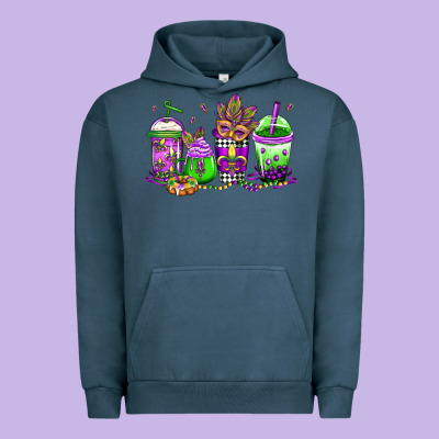 Mardi Gras Coffee Urban Hoodie Designed By Jasminsmagicworld