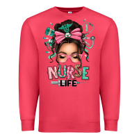 Cardinal afro messy bun nurse life Premium Sweatshirt - texasbilliewilder