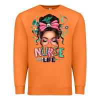 Carrot afro messy bun nurse life Premium Sweatshirt - texasbilliewilder