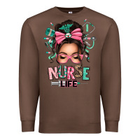 Chestnut afro messy bun nurse life Premium Sweatshirt - texasbilliewilder