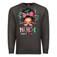 Smoke afro messy bun nurse life Premium Sweatshirt - texasbilliewilder