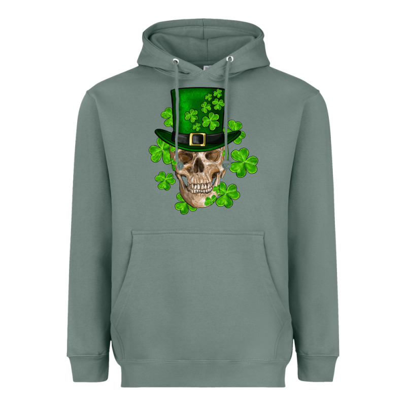 St. Patrick's Day Skull Heavyweight Hoodie by RanaPortraitStore | Teevron