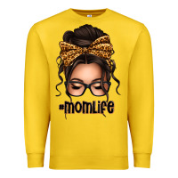Lemon caucasian leopard messy bun mom life Premium Sweatshirt - texasbilliewilder