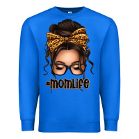 True Royal caucasian leopard messy bun mom life Premium Sweatshirt - texasbilliewilder