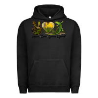 Pigment Black peace love green lizard Urban Hoodie - LillyAllenDesigns