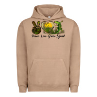 Pigment Burro peace love green lizard Urban Hoodie - LillyAllenDesigns