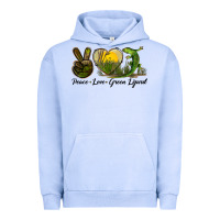 Pigment Grape Ice peace love green lizard Urban Hoodie - LillyAllenDesigns