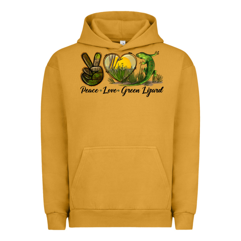 Peace Love Green Lizard Urban Hoodie by LillyAllenDesigns | Teevron