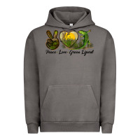 Pigment Tornado peace love green lizard Urban Hoodie - LillyAllenDesigns