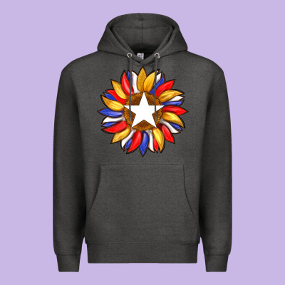 American Flag And Sunflower With Star Premium Hoodie Designed By Artiststas