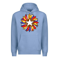 Colony Blue american flag and sunflower with star Premium Hoodie - Artiststas