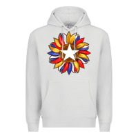 Dove Grey american flag and sunflower with star Premium Hoodie - Artiststas