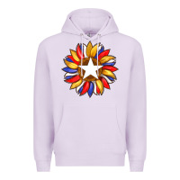 Lilac american flag and sunflower with star Premium Hoodie - Artiststas