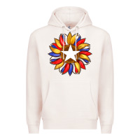 Pale Pink american flag and sunflower with star Premium Hoodie - Artiststas