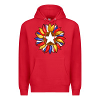 Red american flag and sunflower with star Premium Hoodie - Artiststas