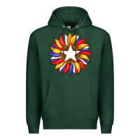 Sports Green american flag and sunflower with star Premium Hoodie - Artiststas