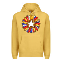 Antique Gold american flag and sunflower with star Premium Hoodie - Artiststas