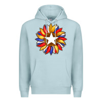 Blue Mist american flag and sunflower with star Premium Hoodie - Artiststas