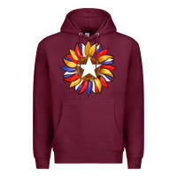 Burgundy american flag and sunflower with star Premium Hoodie - Artiststas