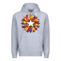 Heather Grey american flag and sunflower with star Premium Hoodie - Artiststas