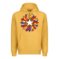 Mustard american flag and sunflower with star Premium Hoodie - Artiststas