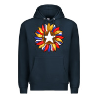 Navy american flag and sunflower with star Premium Hoodie - Artiststas