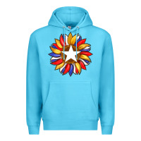 Ocean Blue american flag and sunflower with star Premium Hoodie - Artiststas