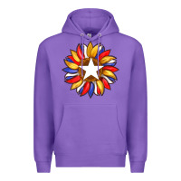 Purple american flag and sunflower with star Premium Hoodie - Artiststas
