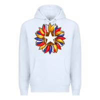 White american flag and sunflower with star Premium Hoodie - Artiststas