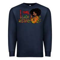 Navy I am black history Premium Sweatshirt - Zillion Design Studio