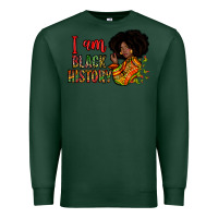Sports Green I am black history Premium Sweatshirt - Zillion Design Studio