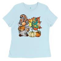 Baby Blue it's fall y'all gnome Ladies Tee - BarkalooDesign