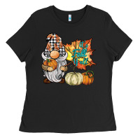 Black it's fall y'all gnome Ladies Tee - BarkalooDesign