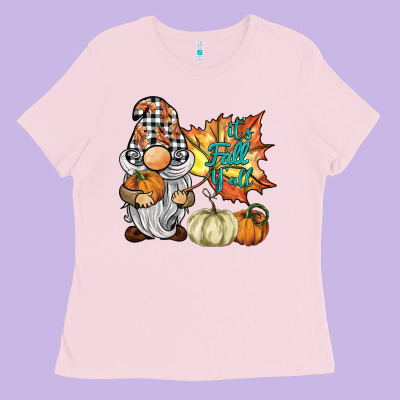 It's Fall Y'all Gnome Ladies Tee Designed By Barkaloodesign