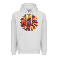 Dove Grey america with american flag colors and sunflower with star Premium Hoodie - Artiststas