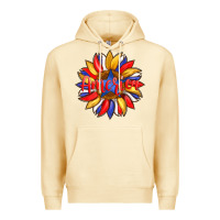 Pina Colada america with american flag colors and sunflower with star Premium Hoodie - Artiststas