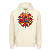 Sandshell america with american flag colors and sunflower with star Premium Hoodie - Artiststas