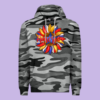 America With American Flag Colors And Sunflower With Star Premium Hoodie Designed By Artiststas