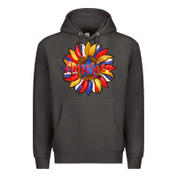Smoke america with american flag colors and sunflower with star Premium Hoodie - Artiststas
