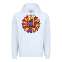 White america with american flag colors and sunflower with star Premium Hoodie - Artiststas