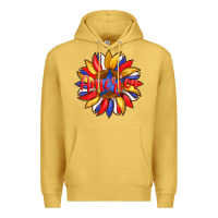 Antique Gold america with american flag colors and sunflower with star Premium Hoodie - Artiststas