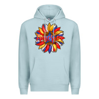 Blue Mist america with american flag colors and sunflower with star Premium Hoodie - Artiststas