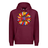 Burgundy america with american flag colors and sunflower with star Premium Hoodie - Artiststas